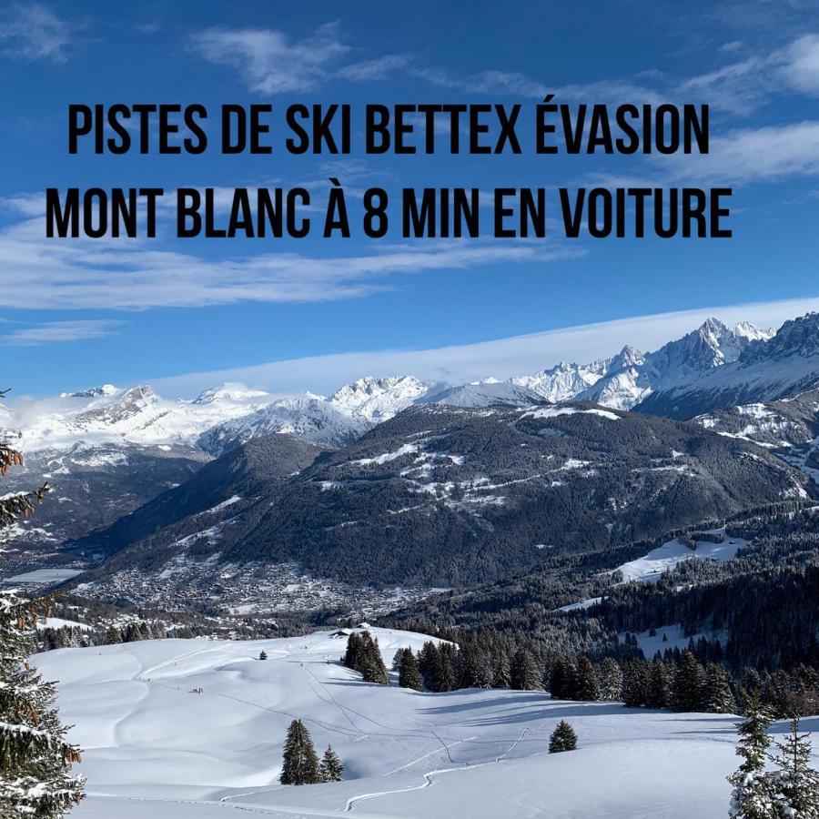 Studio Turquoise Quartier Grattague Vue Montblanc Saint-Gervais-les-Bains Eksteriør bilde