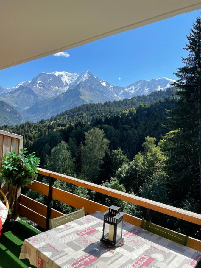 Studio Turquoise Quartier Grattague Vue Montblanc Saint-Gervais-les-Bains Eksteriør bilde