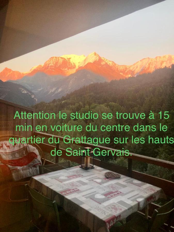 Studio Turquoise Quartier Grattague Vue Montblanc Saint-Gervais-les-Bains Eksteriør bilde